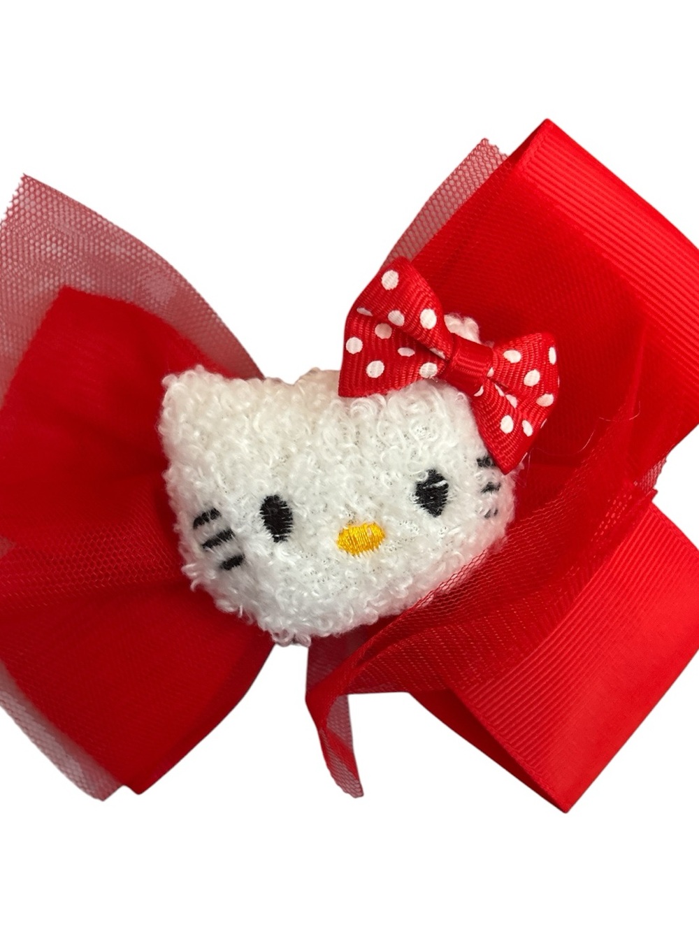 Sanrio Hello Kitty Red White Bow Hair Clip